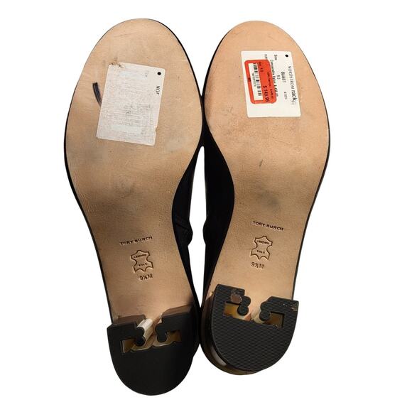 Tory Burch Casual Zip Up Bootie Black Leather Block Heel Ankle Boot Sz 9.5 - Picture 8 of 8